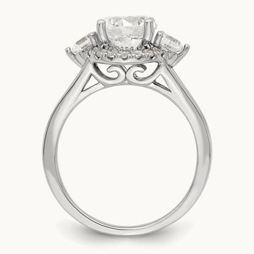 Semi-Mount 3 Stone Engagement Ring, 0.50 ct tw Lab-Grown Diamond