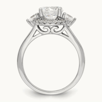 Semi-Mount 3 Stone Engagement Ring, 0.50 ct tw Lab-Grown Diamond