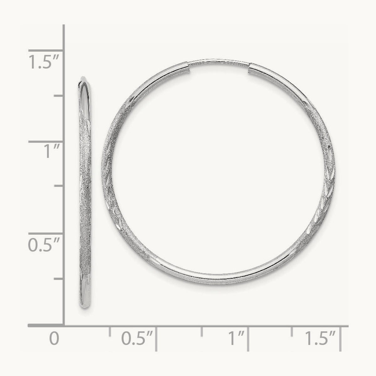 Diamond-cut Endless Hoop Earrings — 30mm, 1.5mm