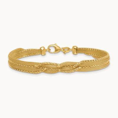 Textured Woven Fancy Bracelet, 14K