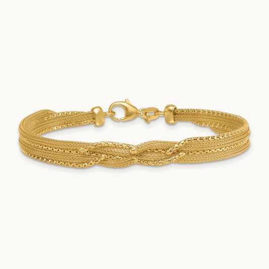 Textured Woven Fancy Bracelet, 14K