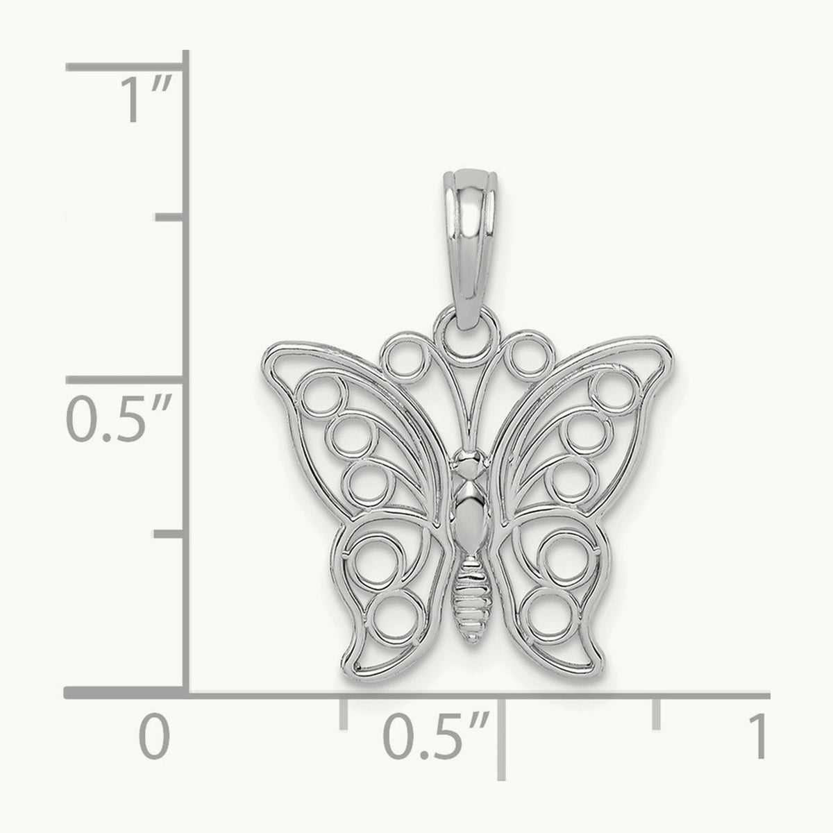 Cut-out Butterfly Large Pendant — 14K White Gold