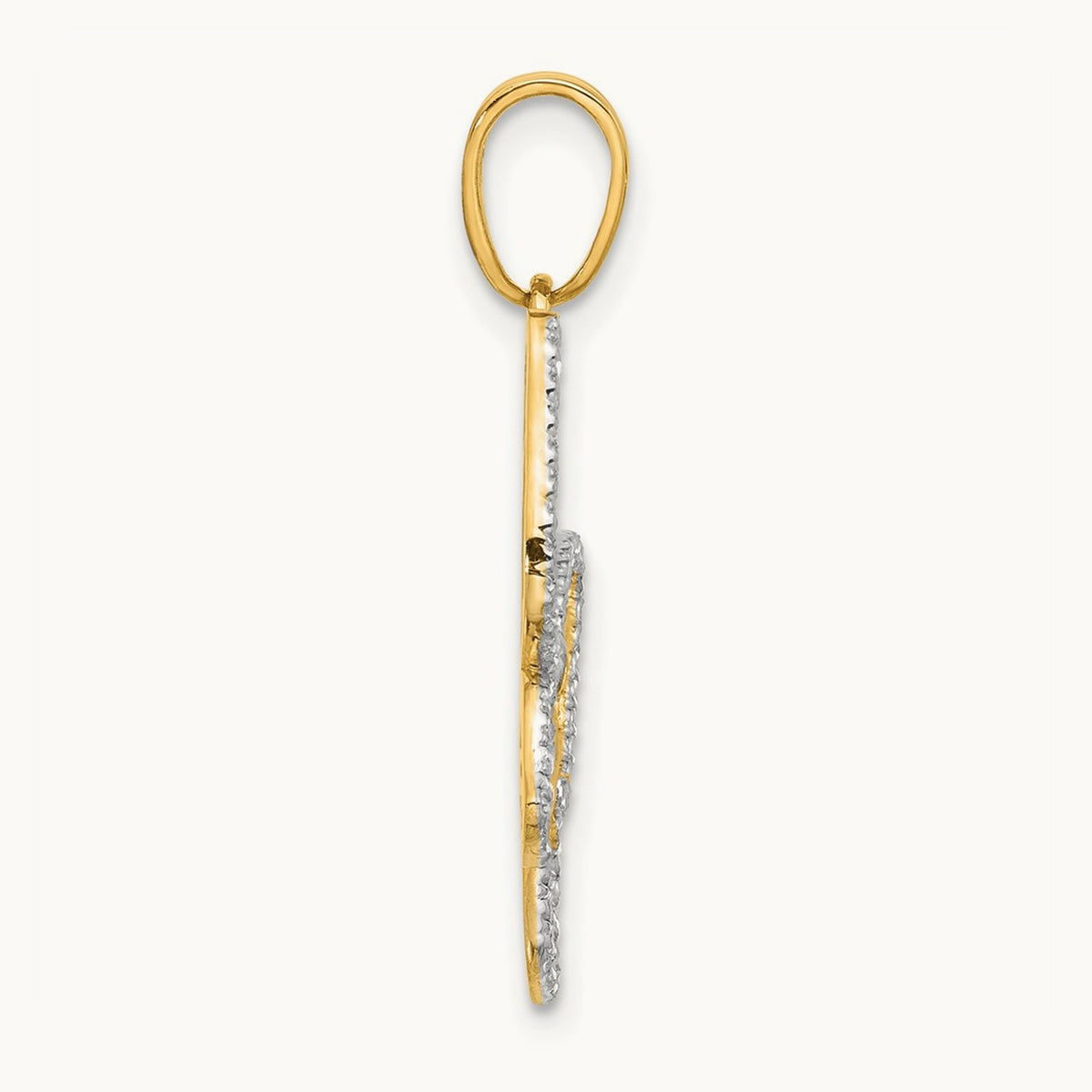 D/C Butterfly Pendant, 14K with White Rhodium