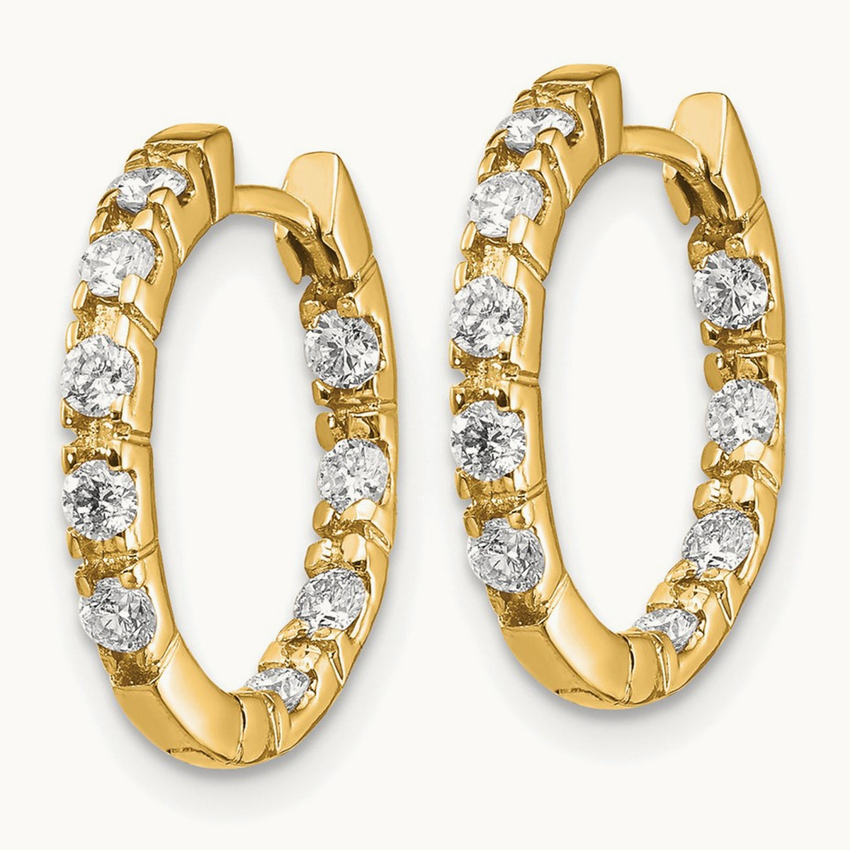 AA Diamond Hinged Hoop Earrings, 14K
