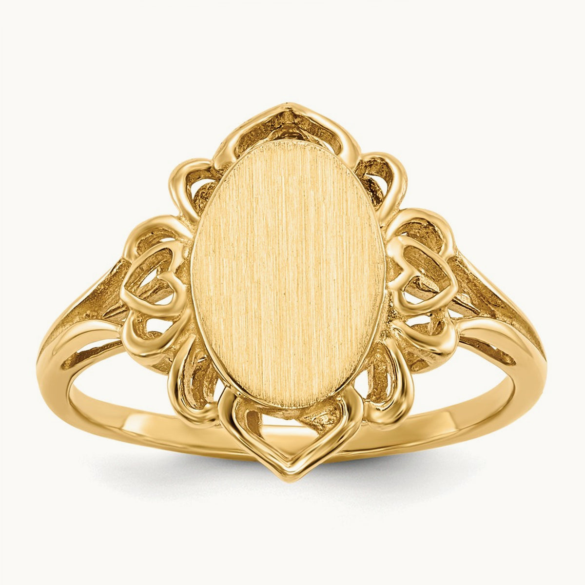 7.5x10. Open Back Signet Ring, 5mm, 14K
