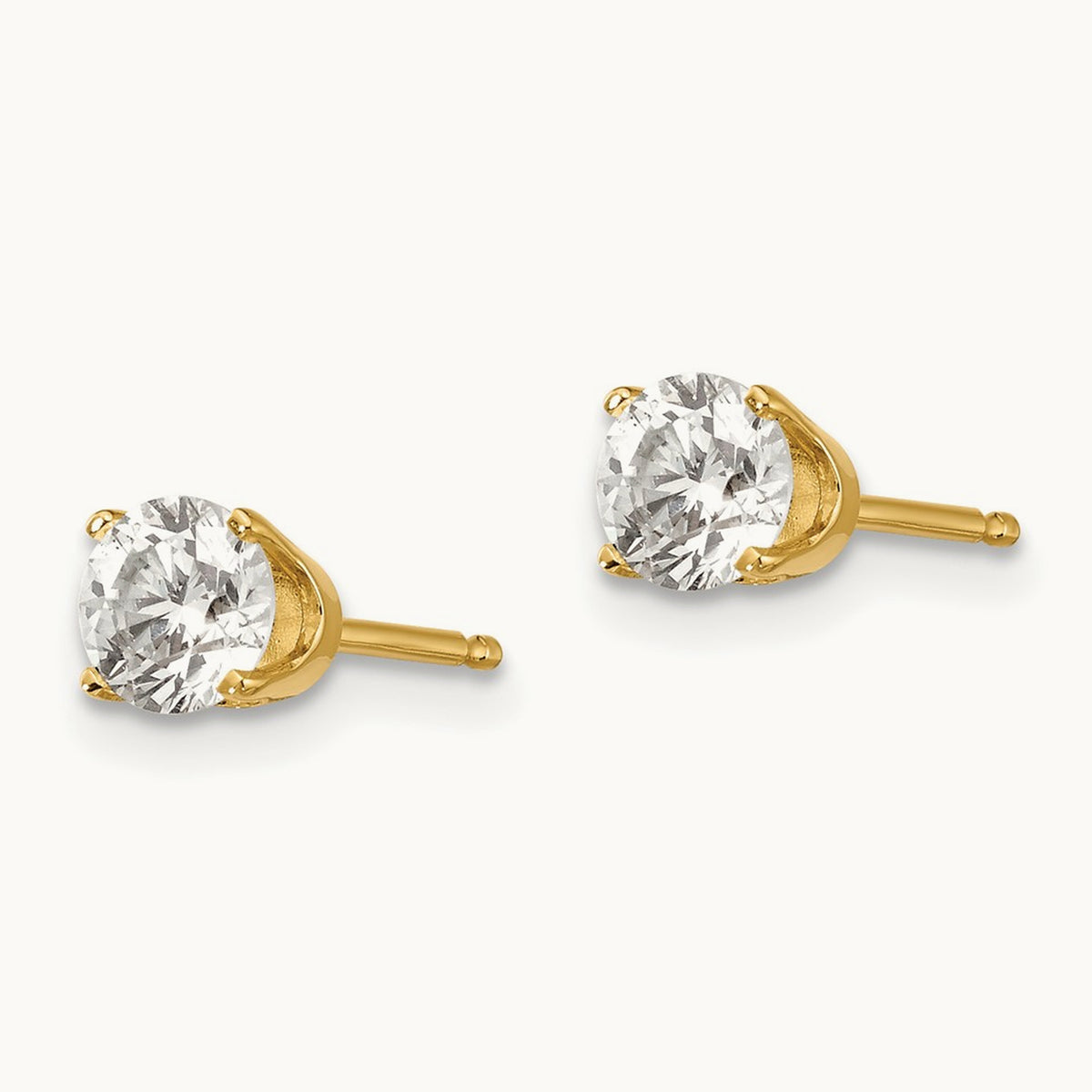 Diamond Stud Push-on Post Earrings — 0.74 ct tw