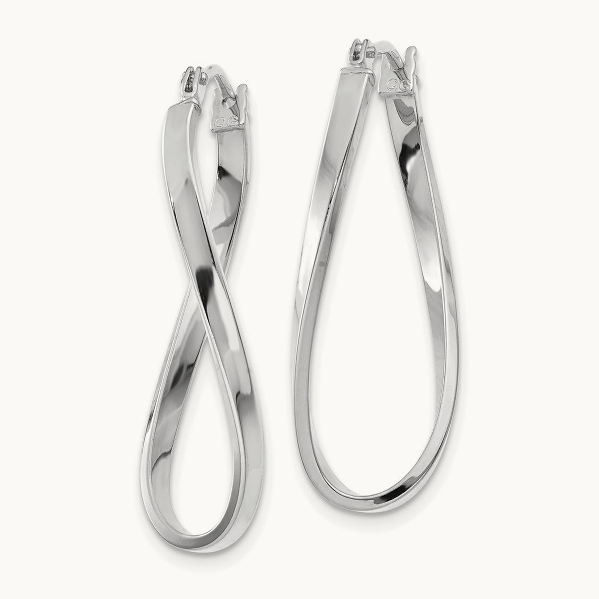 Small Twisted Earrings — 14K White Gold