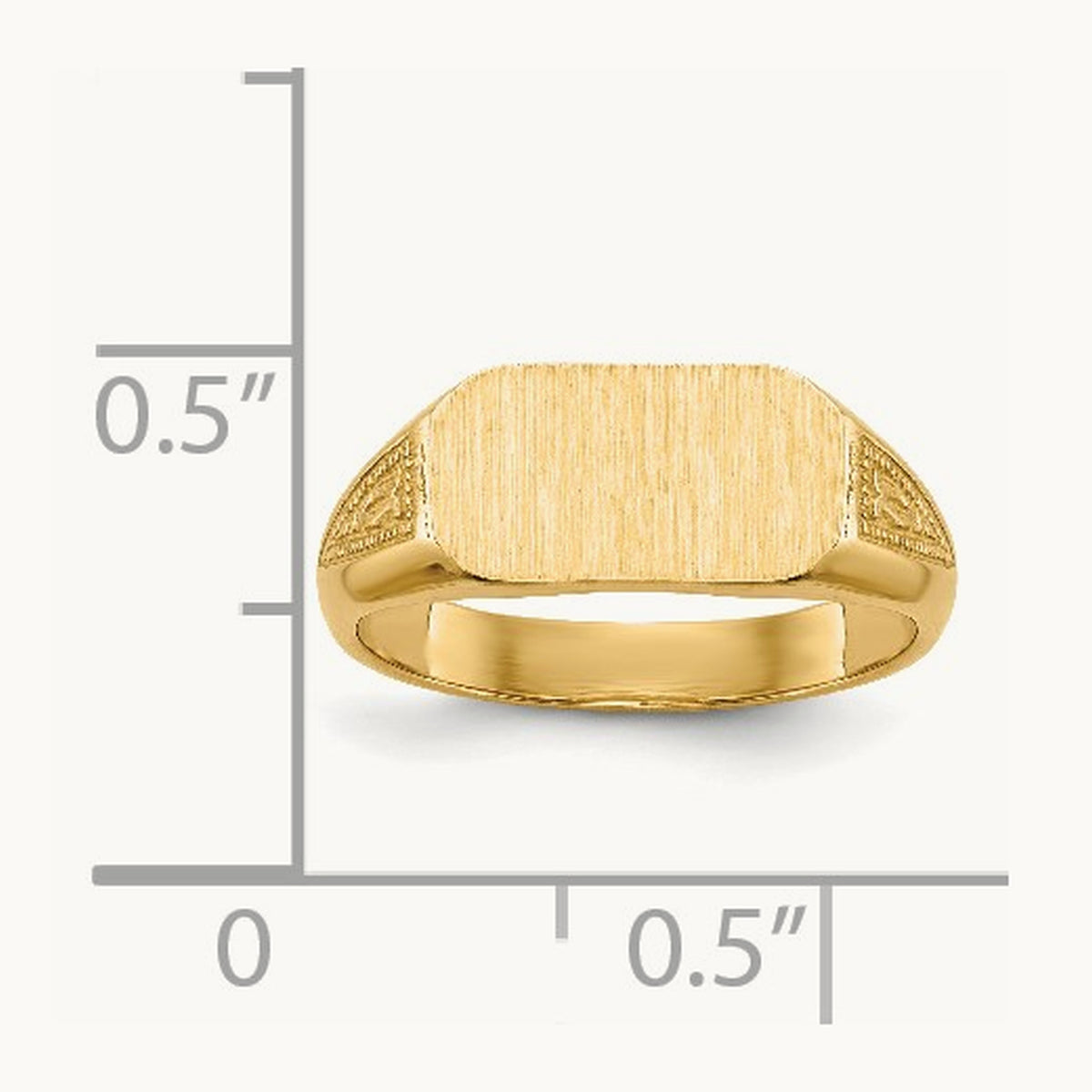 10.0x5. Closed Back Signet Ring, 5mm, 14K