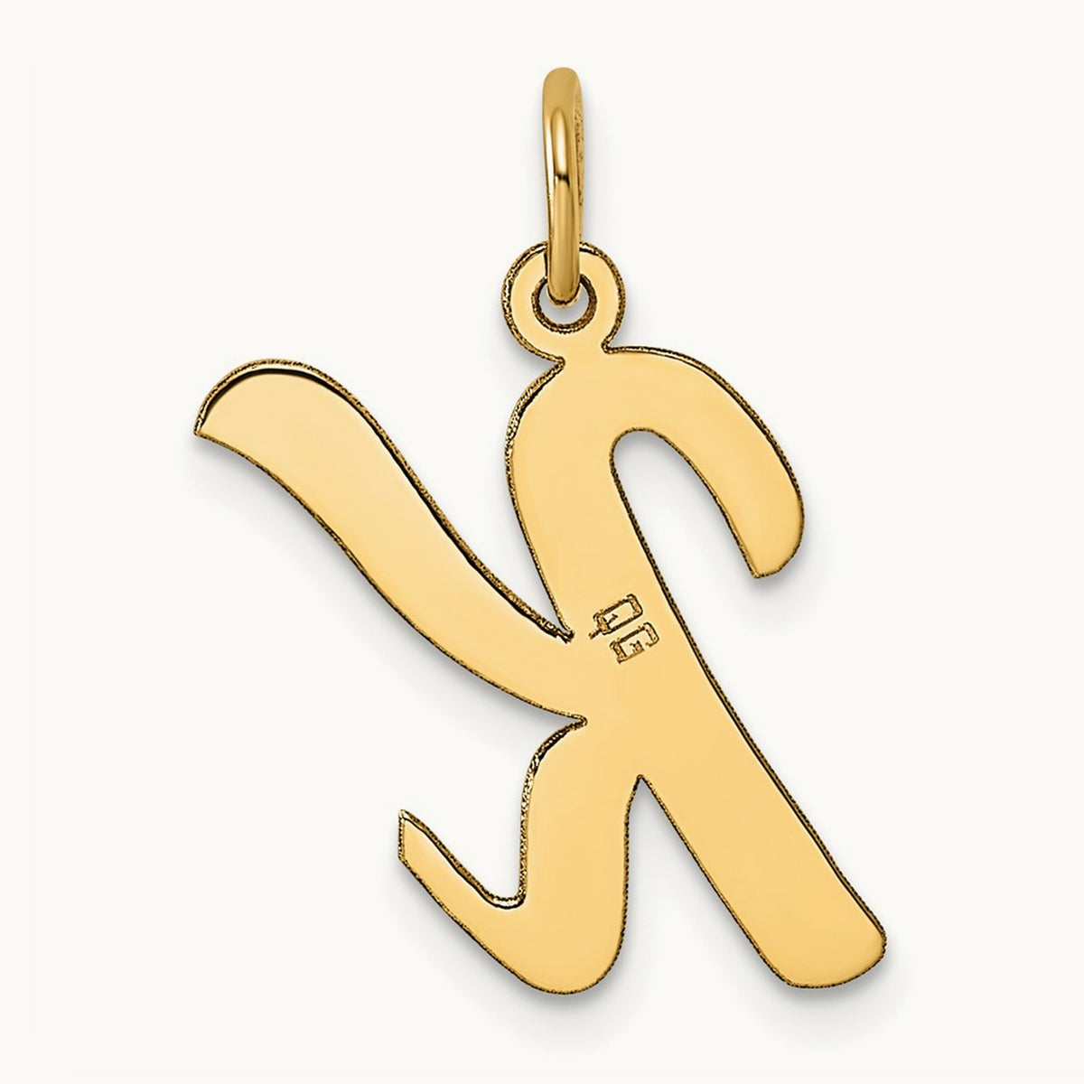 Large Script Initial Charm — 14K Yellow Gold, K