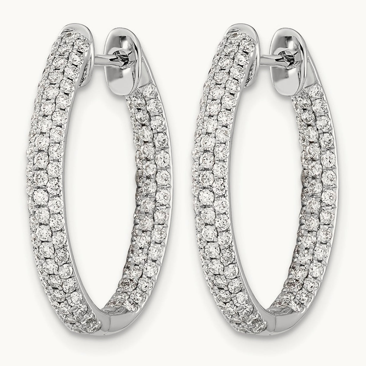 Diamond In/Out Hinged Hoop Earrings — 22mm