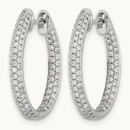 Diamond In/Out Hinged Hoop Earrings — 22mm