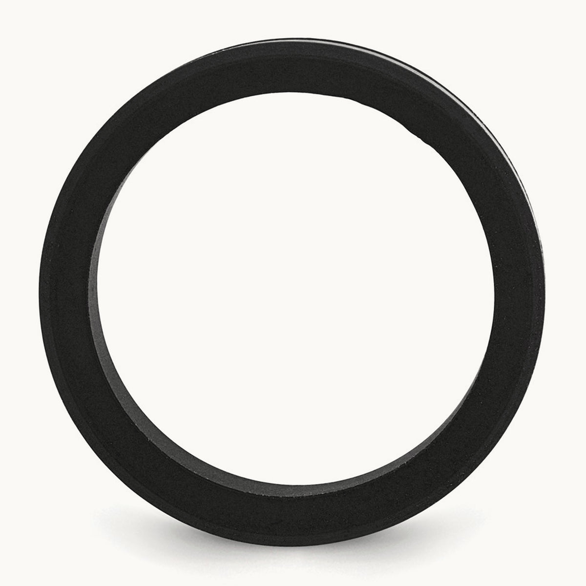 Brushed Black Silicone Center Band, 8mm, Stainless Steel
