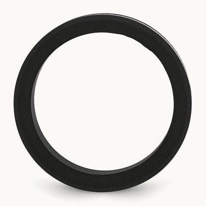 Brushed Black Silicone Center Band, 8mm, Stainless Steel