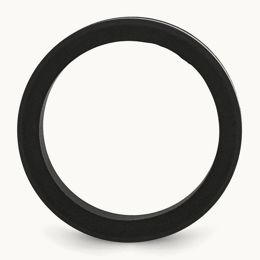 Brushed Black Silicone Center Band, 8mm, Stainless Steel