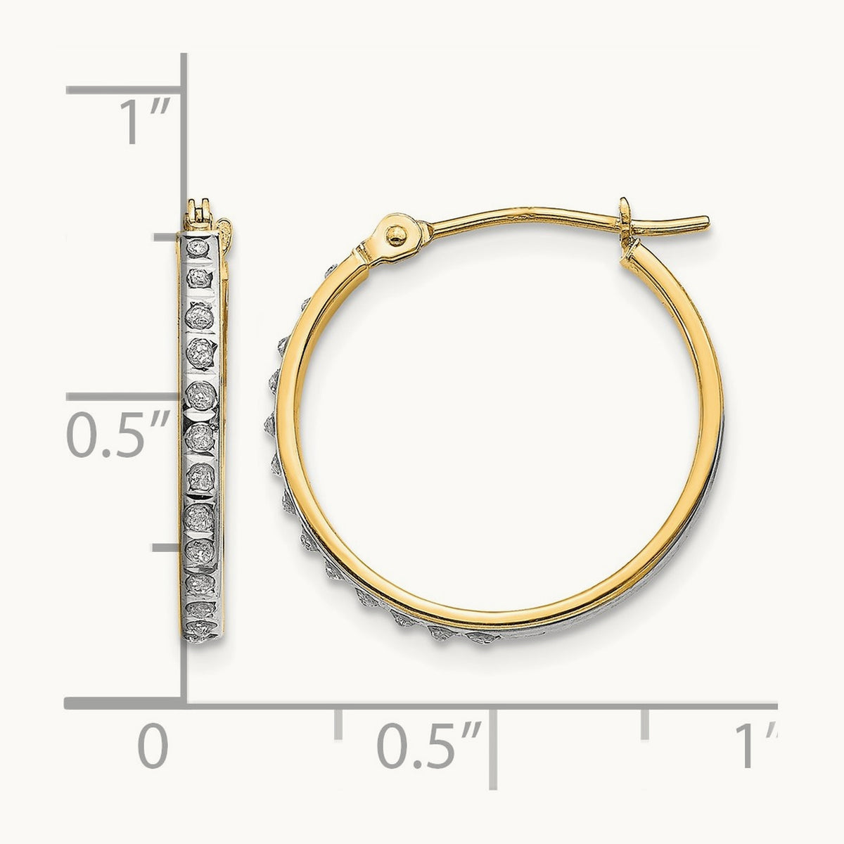 Diamond Fascination Diamond Dust/Accent Hoop Earrings — 20mm