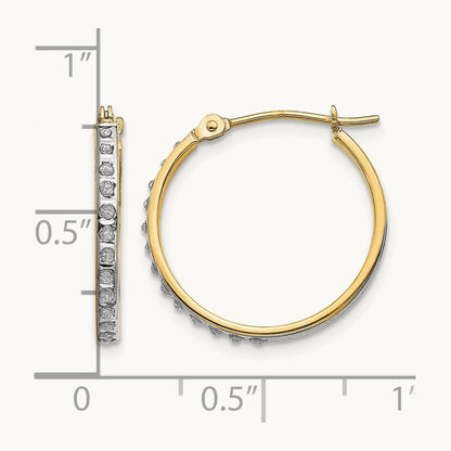 Diamond Fascination Diamond Dust/Accent Hoop Earrings — 20mm
