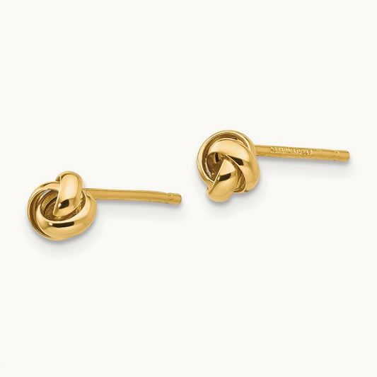 Polished Knot Post Earrings, 14K