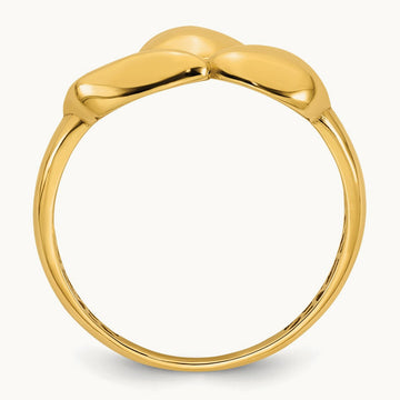 Polished Trio Domed Ring, 14K