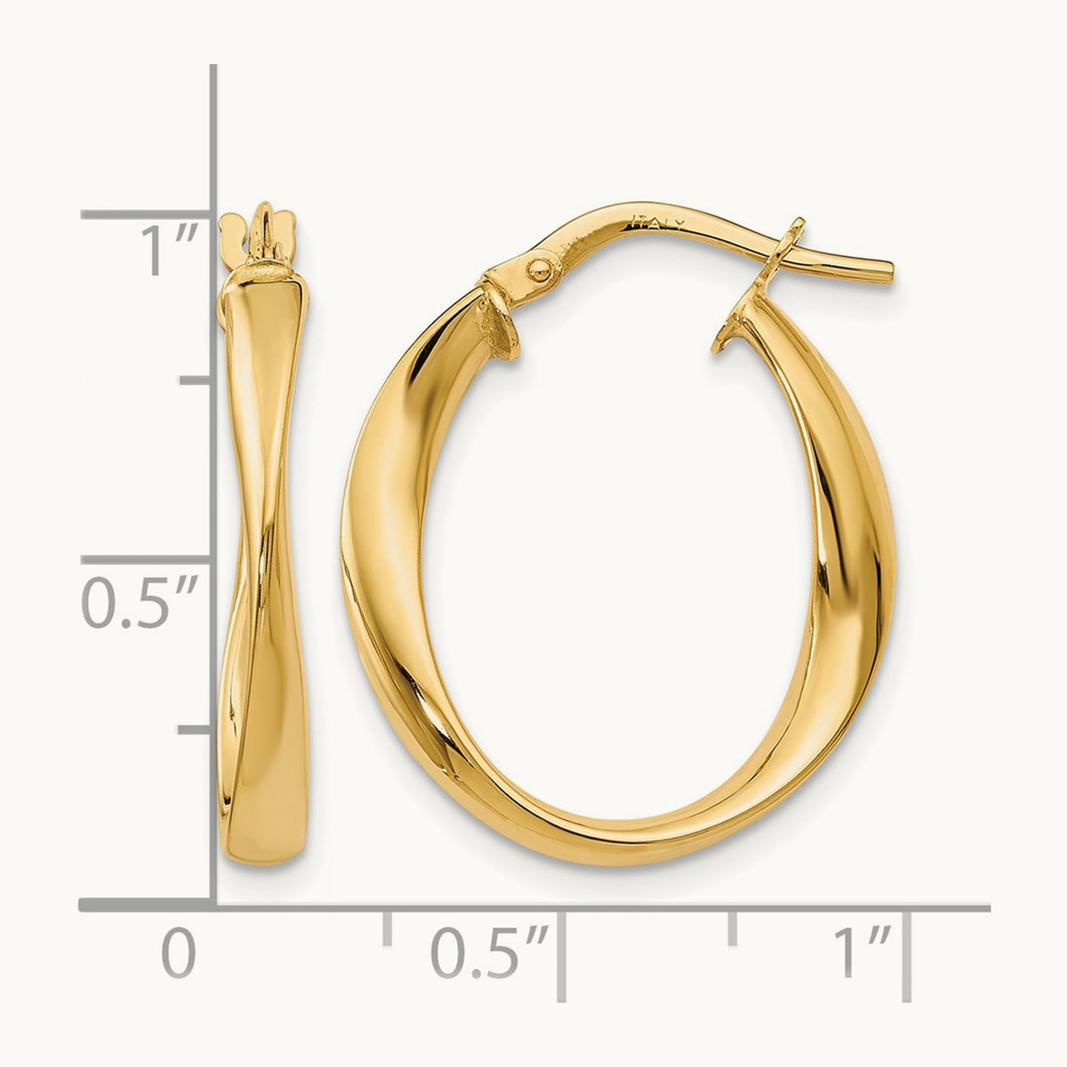 Polished Hoop Earrings, 10K — Leslie's