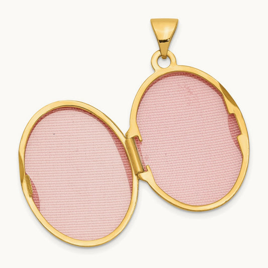 Love You Always Swirl Reversible Locket, 14K