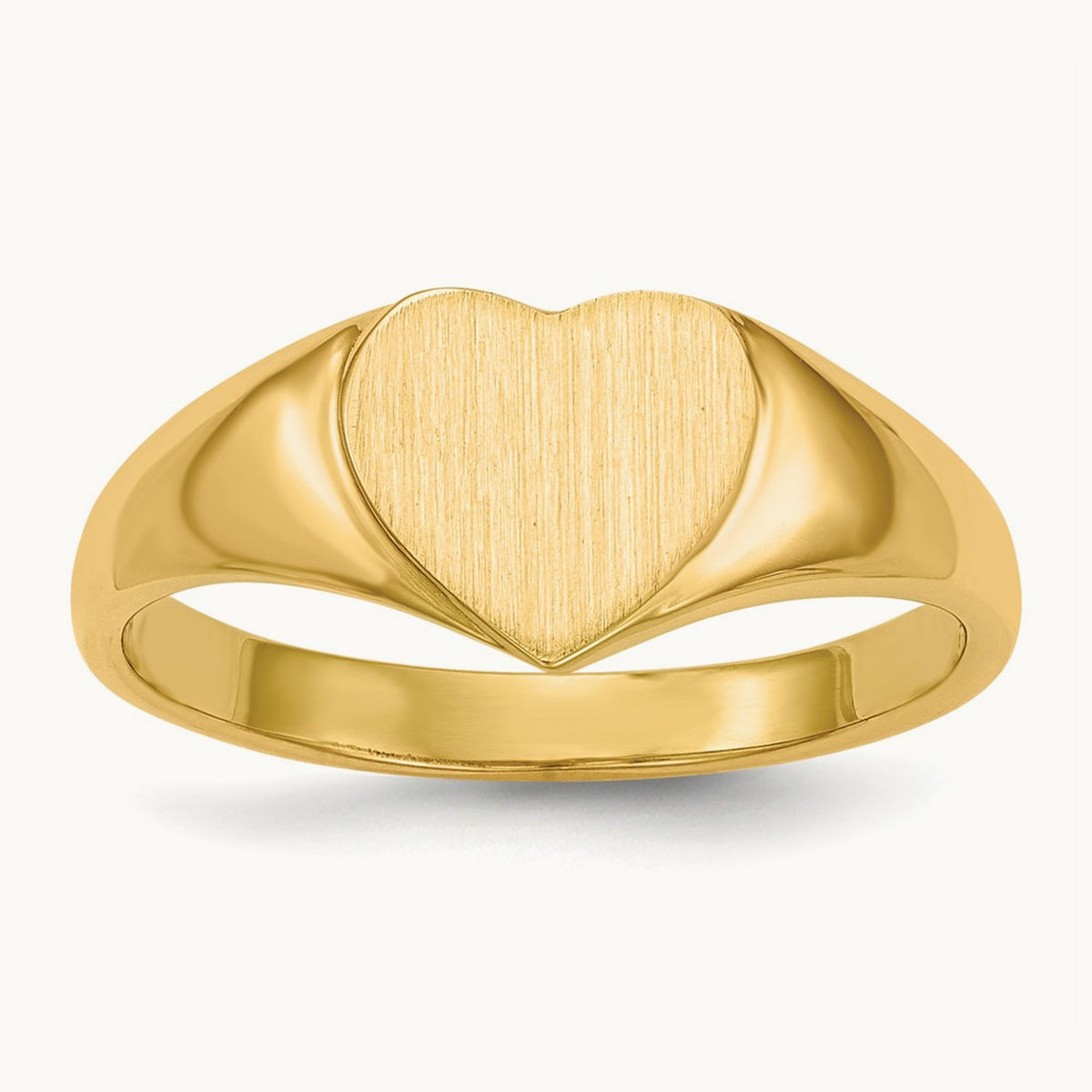 Open Back Heart Signet Ring — 8.5x7.5mm, 6