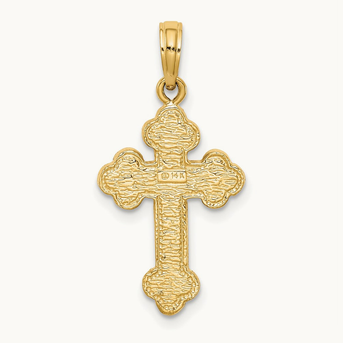 Budded Cross Pendant, 14K