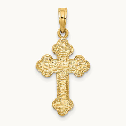 Budded Cross Pendant, 14K