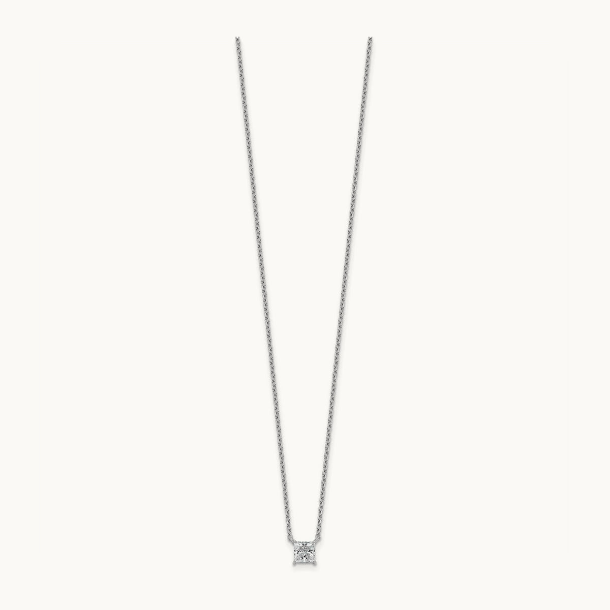 Princess Pendant Necklace, 0.25-4.00 ct tw Lab-Grown Diamond — 1/2 ct, VS (Best), 14K White Gold