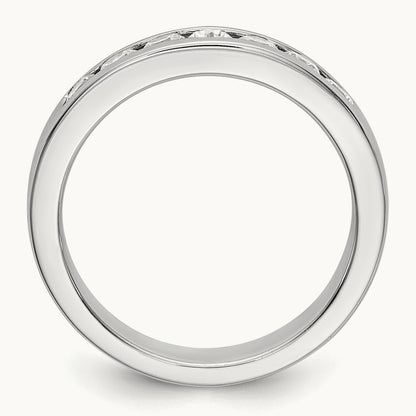 7-Stone Diamond Channel Band, 14K White Gold