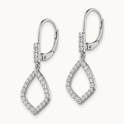 Dangle Leverback Earrings, 0.50-0.75 ct tw Lab-Grown Diamond