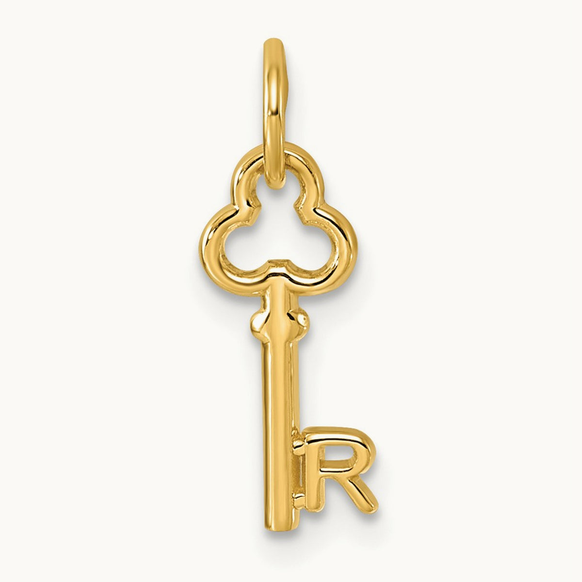 Key Initial Charm — 14K Yellow Gold, R