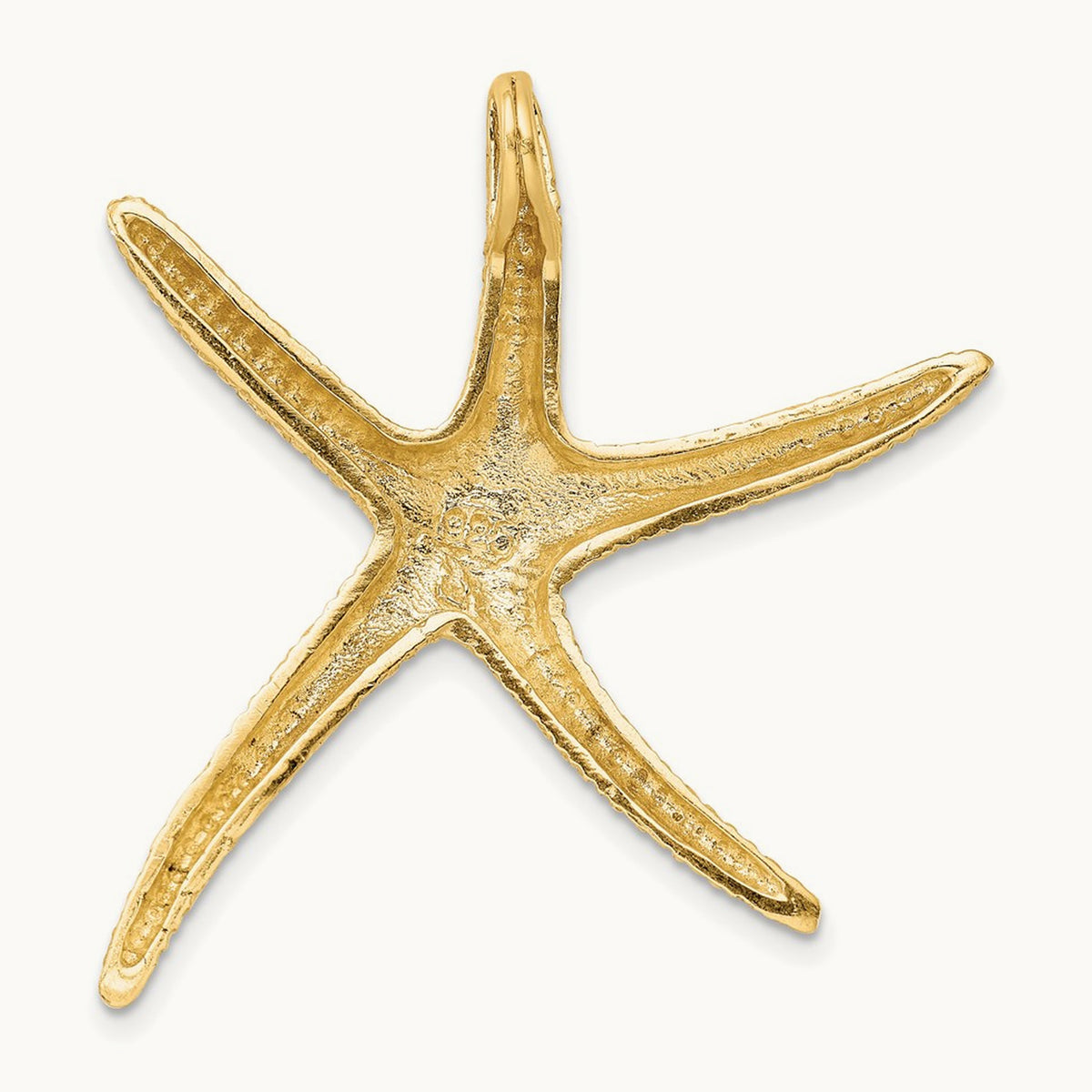 Textured Diamond-cut Starfish Slide, 14K