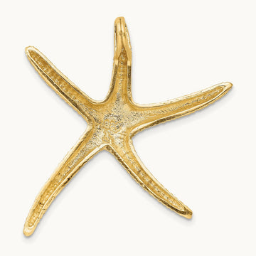 Textured Diamond-cut Starfish Slide, 14K