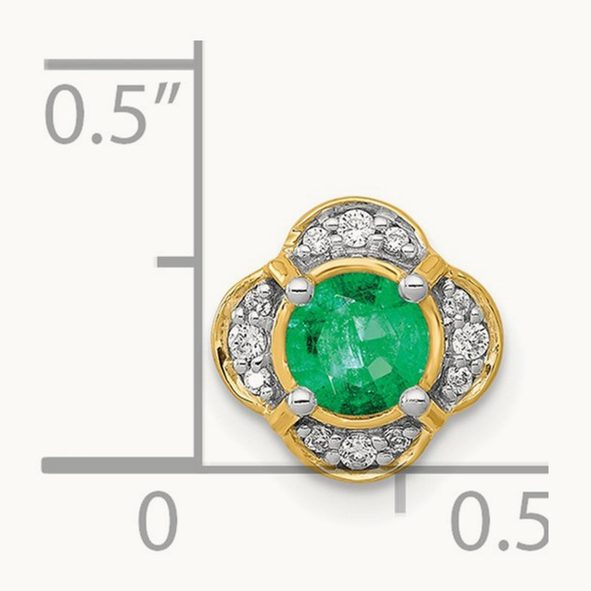 Diamond and .33 Emerald Fancy Chain Slide, 14K