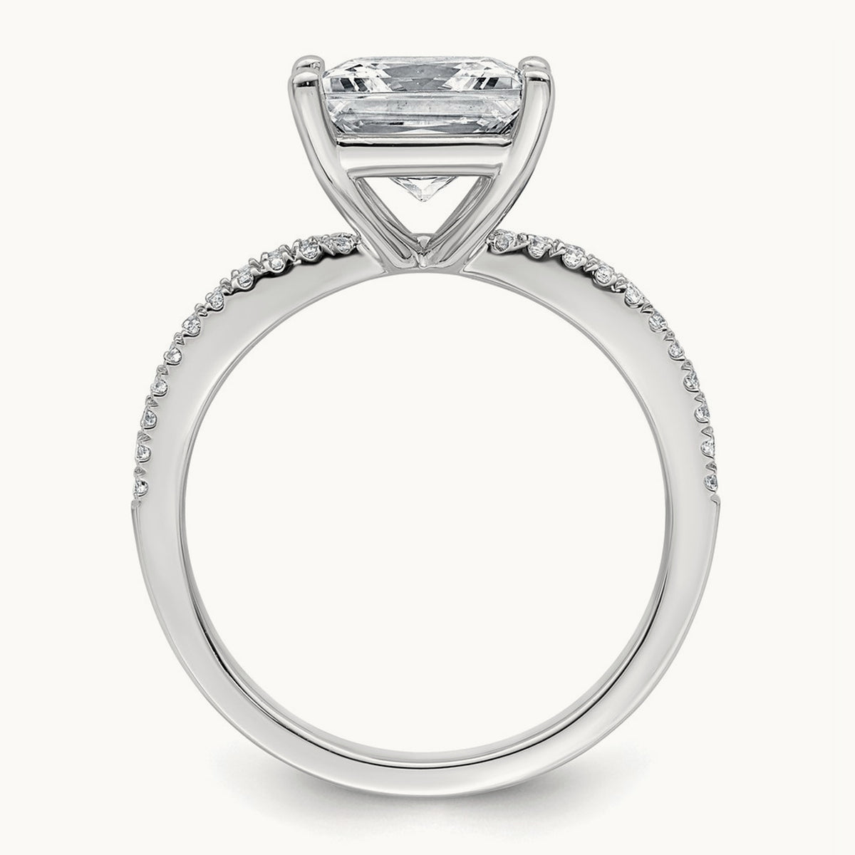 Princess Engagement Ring, 1.25-2.75 ct tw Lab-Grown Diamond — 2 3/4 ct, 14K White Gold