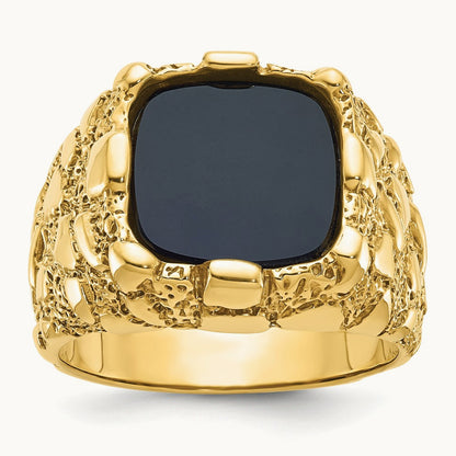 IBGoodman Men's Onyx Nugget Complete Ring, 14K