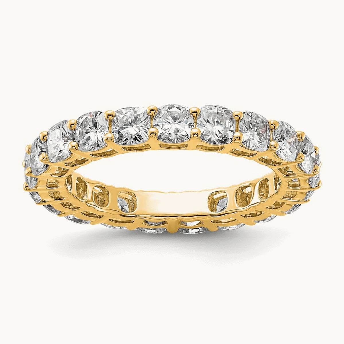 Cushion Eternity Band, 3.50 ct tw Lab-Grown Diamond — 14K Yellow Gold