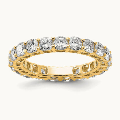 Cushion Eternity Band, 3.50 ct tw Lab-Grown Diamond — 14K Yellow Gold