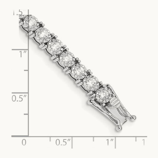 Illusion Setting Diamond Bracelet, 14K White Gold