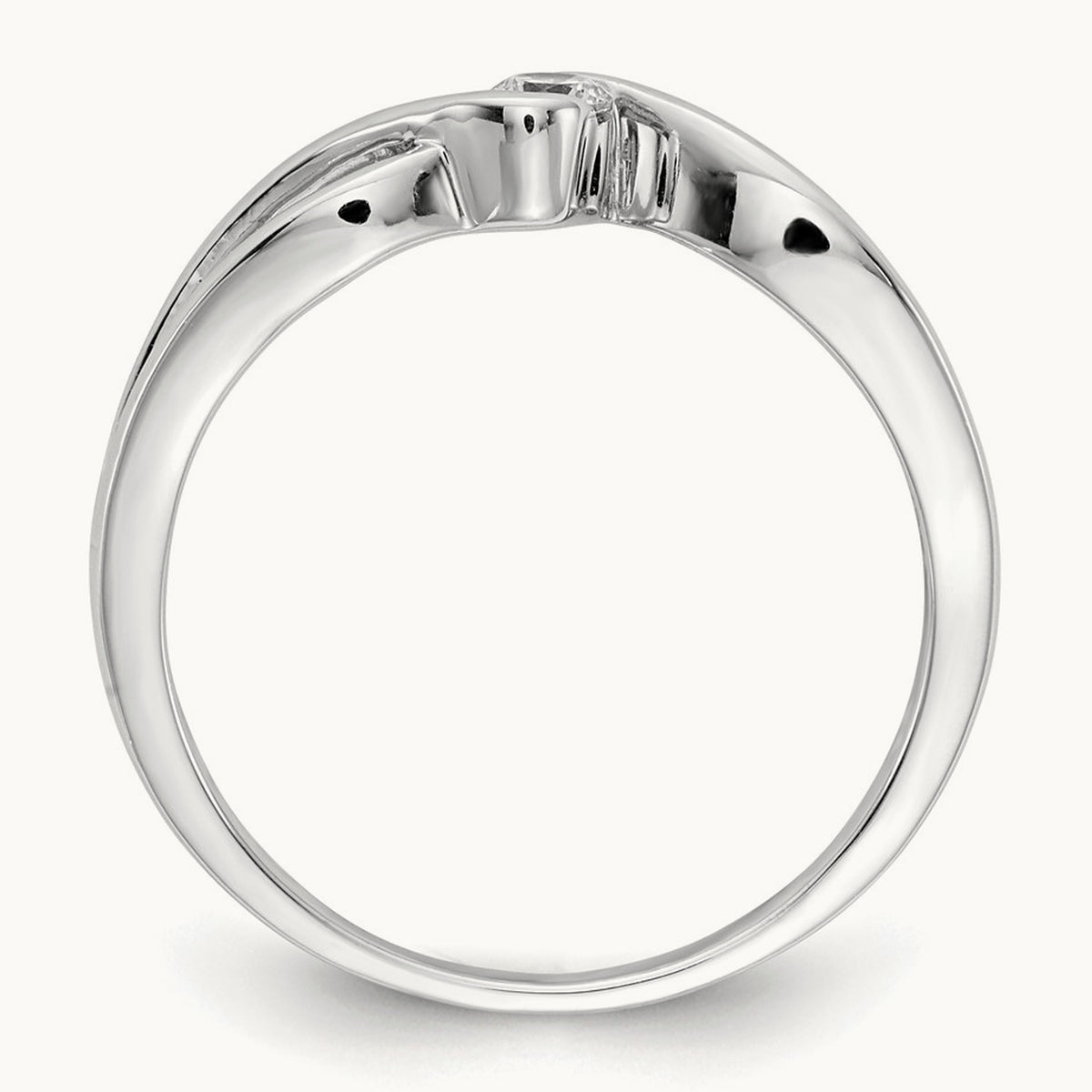 Polished Diamond Ring, 14K White Gold