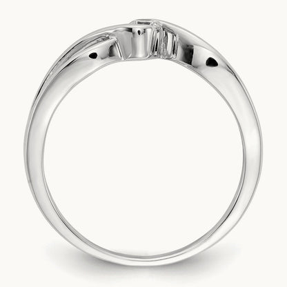 Polished Diamond Ring, 14K White Gold