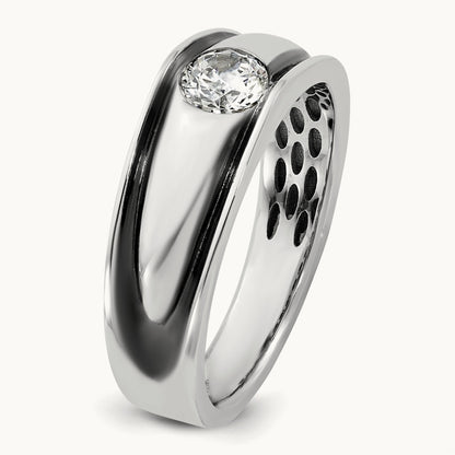 IB Goodman Black Rhodium Mens Complete 1/2ct Diamond Ring, 14K White Gold