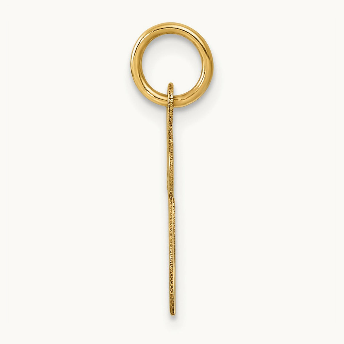 Medium Fancy Script Initial Charm — 14K Yellow Gold, E