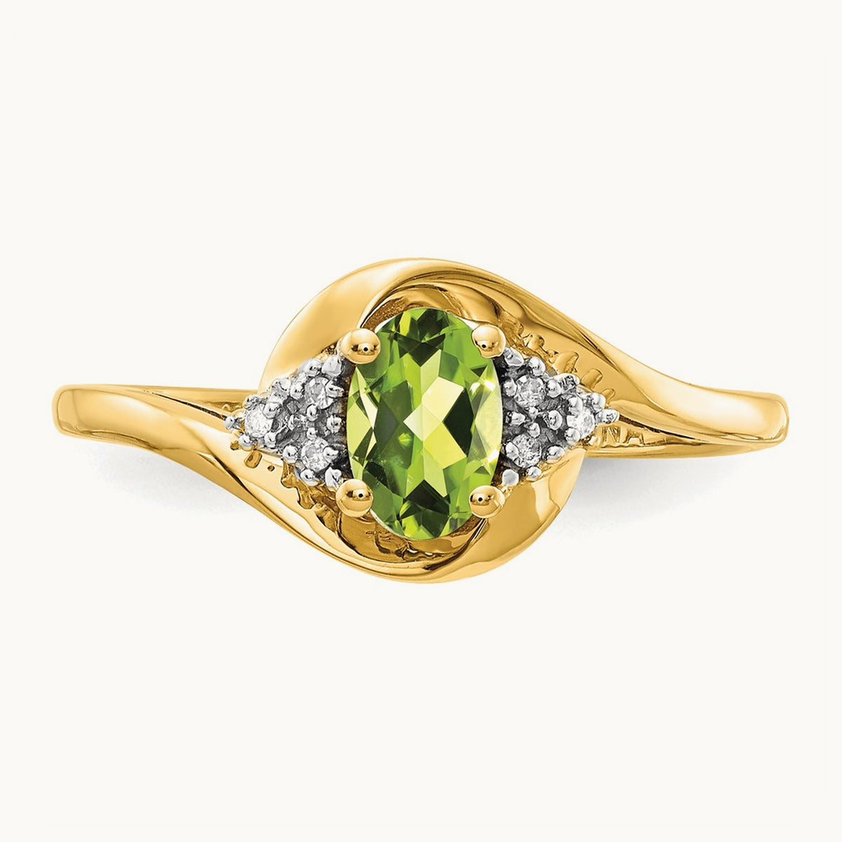 Peridot and Diamond Ring, 14K