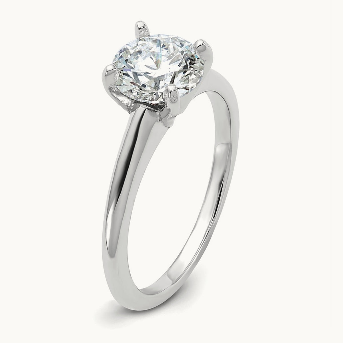 Round Solitaire Engagement Ring, 0.25-5.00 ct tw Lab-Grown Diamond — 1 1/2 ct, 14K White Gold