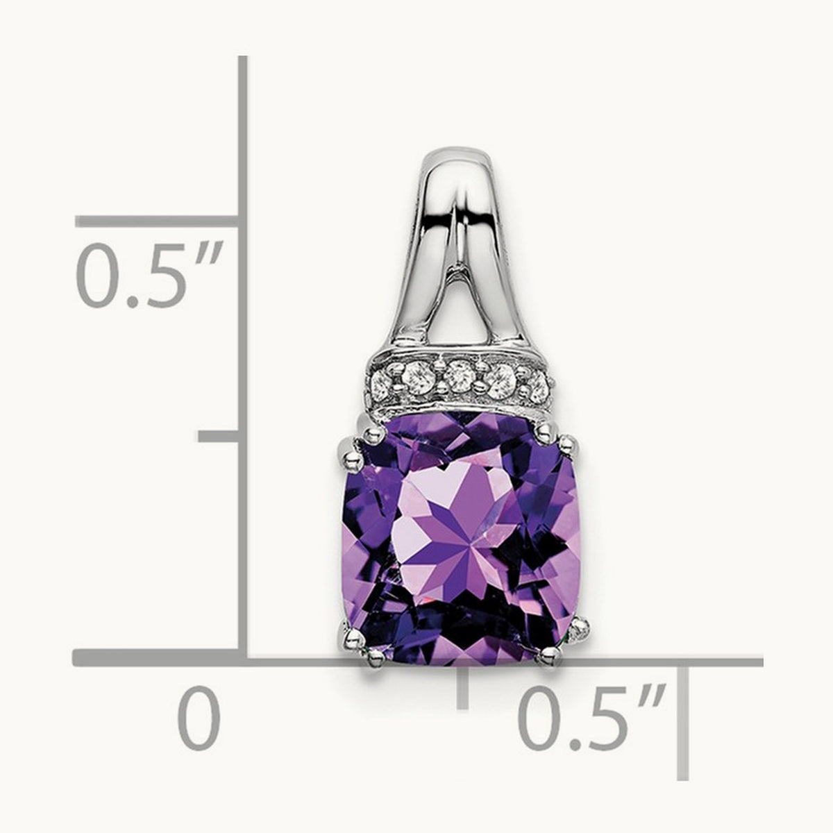 Cushion Amethyst and Diamond Pendant — photo set