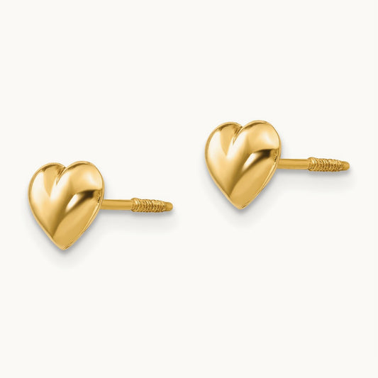 Madi K Sm. Puffed Heart Earrings, 14K