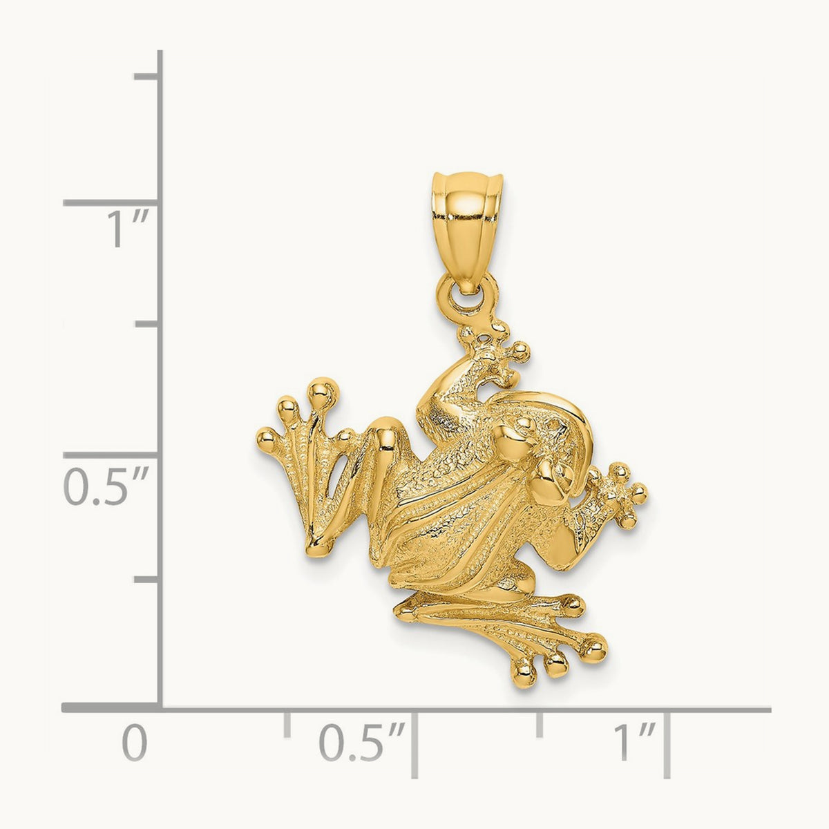 2-D Frog Sitting Charm, 14K