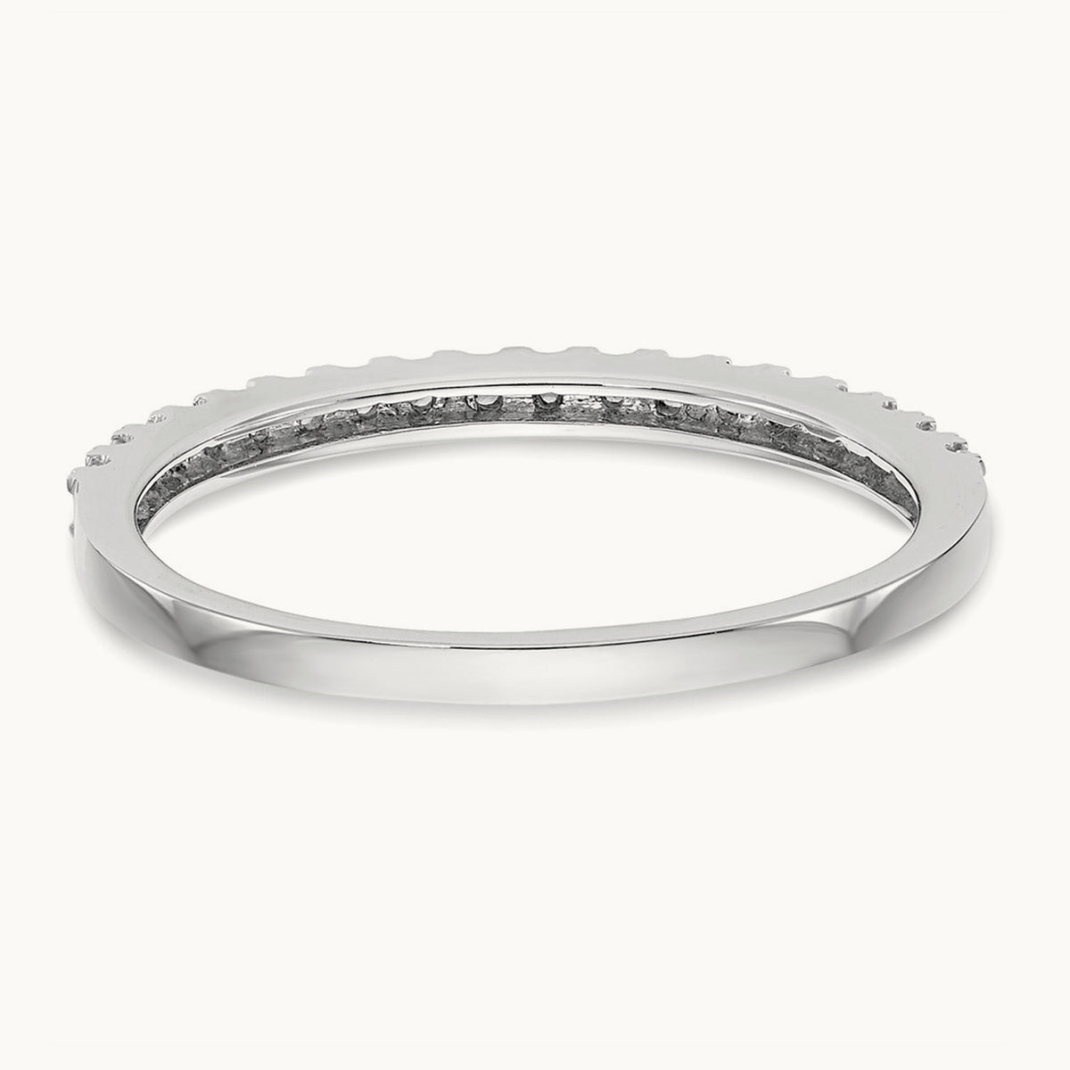 Round Diamond Wedding Band, 14K White Gold