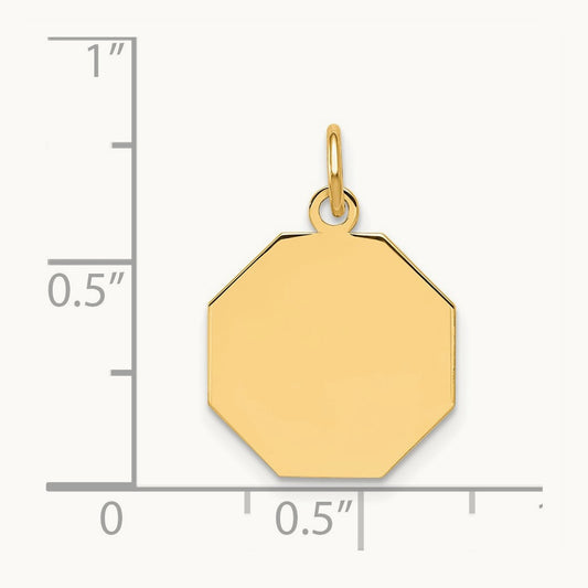 Plain .013 Gauge Engravable Octagonal Disc Charm — 21mm